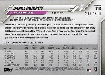 2020 Topps - Advanced Stat #116 Daniel Murphy Back