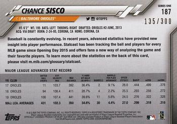 2020 Topps - Advanced Stat #187 Chance Sisco Back