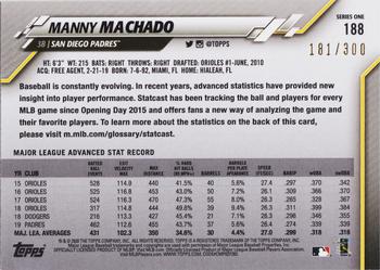 2020 Topps - Advanced Stat #188 Manny Machado Back