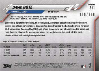 2020 Topps - Advanced Stat #311 David Bote Back