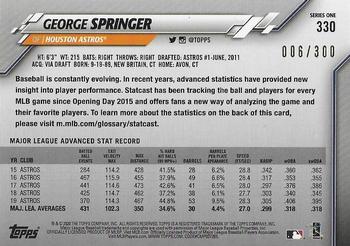 2020 Topps - Advanced Stat #330 George Springer Back