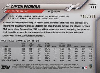 2020 Topps - Advanced Stat #388 Dustin Pedroia Back