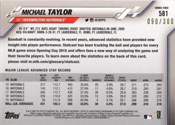 2020 Topps - Advanced Stat #581 Michael Taylor Back