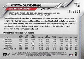 2020 Topps - Advanced Stat #631 Stephen Strasburg Back