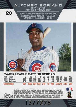 2007 Topps Co-Signers - Bronze #20 Alfonso Soriano / Mark Prior Back