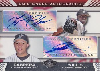 2007 Topps Co-Signers - Dual Autographs #CS-CW Miguel Cabrera / Dontrelle Willis Front