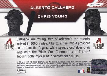 2007 Topps Co-Signers - Dual Autographs #CS-CY Alberto Callaspo / Chris Young Back