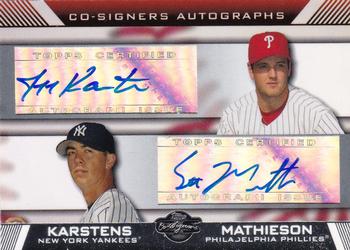 2007 Topps Co-Signers - Dual Autographs #CS-KMA Jeff Karstens / Scott Mathieson Front