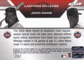 2007 Topps Co-Signers - Dual Autographs #CS-MM Lastings Milledge  / John Maine Back