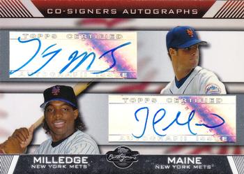2007 Topps Co-Signers - Dual Autographs #CS-MM Lastings Milledge  / John Maine Front