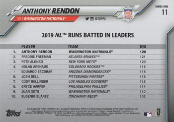 2020 Topps - Yellow #11 Anthony Rendon Back