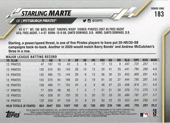 2020 Topps - Yellow #183 Starling Marte Back