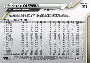2020 Topps - Yellow #313 Melky Cabrera Back