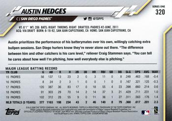 2020 Topps - Yellow #320 Austin Hedges Back
