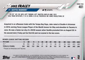 2020 Topps - Yellow #401 Jake Fraley Back