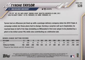 2020 Topps - Yellow #539 Tyrone Taylor Back