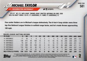2020 Topps - Yellow #581 Michael Taylor Back