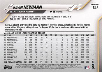 2020 Topps - Yellow #646 Kevin Newman Back