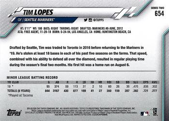 2020 Topps - Yellow #654 Tim Lopes Back