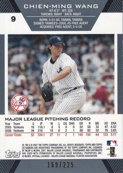 2007 Topps Co-Signers - Gold #9 Chien-Ming Wang / Mike Mussina Back