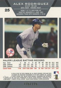 2007 Topps Co-Signers - Gold #25 Alex Rodriguez / Mariano Rivera Back