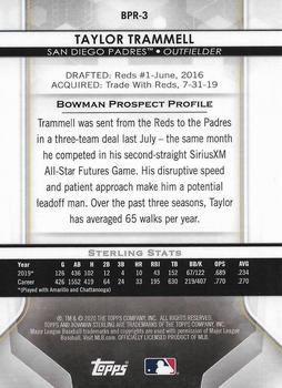 2020 Bowman Sterling #BPR-3 Taylor Trammell Back
