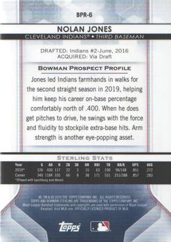 2020 Bowman Sterling #BPR-6 Nolan Jones Back