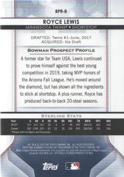 2020 Bowman Sterling #BPR-8 Royce Lewis Back
