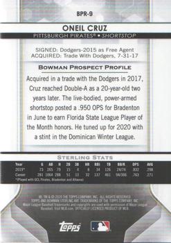 2020 Bowman Sterling #BPR-9 Oneil Cruz Back