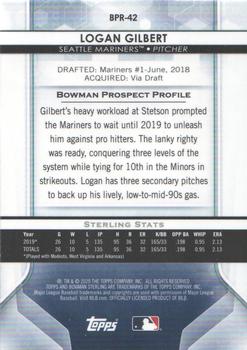 2020 Bowman Sterling #BPR-42 Logan Gilbert Back
