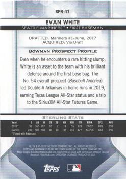 2020 Bowman Sterling #BPR-47 Evan White Back