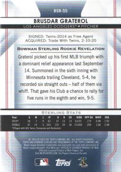 2020 Bowman Sterling #BSR-55 Brusdar Graterol Back