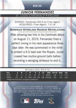 2020 Bowman Sterling #BSR-69 Junior Fernandez Back