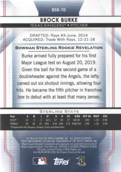 2020 Bowman Sterling #BSR-70 Brock Burke Back