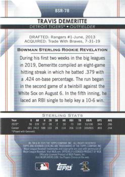 2020 Bowman Sterling #BSR-78 Travis Demeritte Back