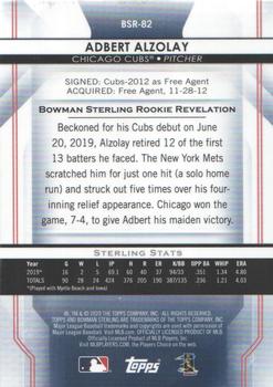 2020 Bowman Sterling #BSR-82 Adbert Alzolay Back