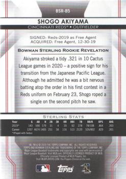 2020 Bowman Sterling #BSR-85 Shogo Akiyama Back
