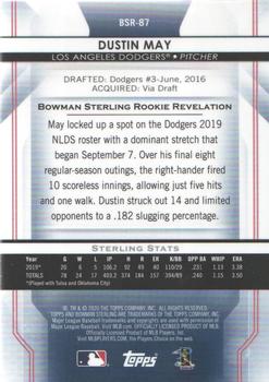 2020 Bowman Sterling #BSR-87 Dustin May Back