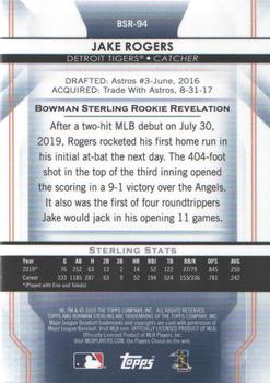 2020 Bowman Sterling #BSR-94 Jake Rogers Back