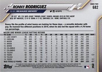 2020 Topps - Purple #682 Ronny Rodriguez Back