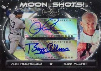 2007 Topps Co-Signers - Moon Shots Autographs Dual #DMS-RA Alex Rodriguez / Buzz Aldrin Front