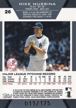 2007 Topps Co-Signers - Silver Bronze #26 Mike Mussina / Jorge Posada Back