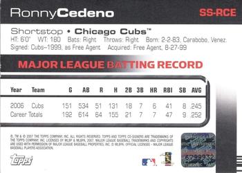 2007 Topps Co-Signers - Solo Sigs #SS-RCE Ronny Cedeno Back