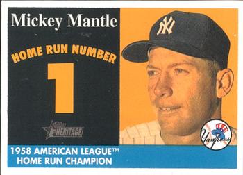 2007 Topps Heritage - 1958 Home Run Champion Mickey Mantle #MHRC1 Mickey Mantle Front