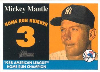 2007 Topps Heritage - 1958 Home Run Champion Mickey Mantle #MHRC3 Mickey Mantle Front