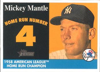 2007 Topps Heritage - 1958 Home Run Champion Mickey Mantle #MHRC4 Mickey Mantle Front