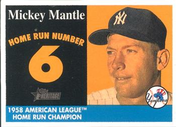 2007 Topps Heritage - 1958 Home Run Champion Mickey Mantle #MHRC6 Mickey Mantle Front