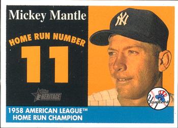 2007 Topps Heritage - 1958 Home Run Champion Mickey Mantle #MHRC11 Mickey Mantle Front
