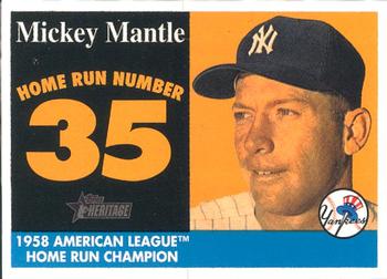 2007 Topps Heritage - 1958 Home Run Champion Mickey Mantle #MHRC35 Mickey Mantle Front