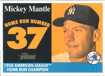 2007 Topps Heritage - 1958 Home Run Champion Mickey Mantle #MHRC37 Mickey Mantle Front